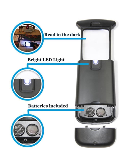 Lupa de Bolsillo EasY Magnifier 3X con Luz LED - Compacta Lupa de Bolsillo EasY Magnifier 3X con Luz LED - Compacta
