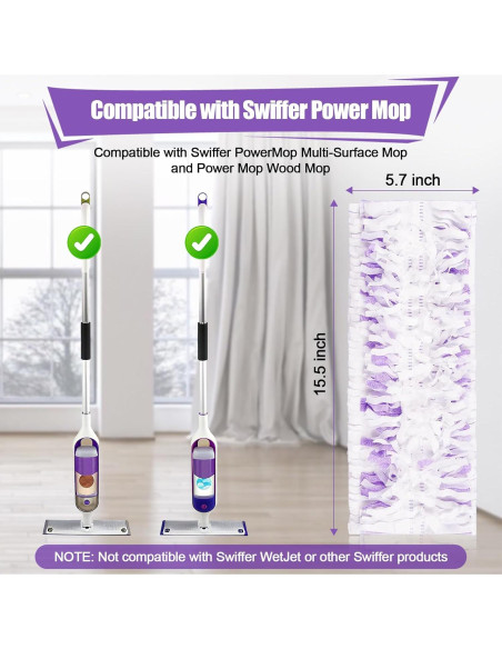 Paquete de 42 Almohadillas Desechables Bestechy para Trapeador Eléctrico Swiffer PowerMop Paquete de 42 Almohadillas Desechables Bestechy para Trapeador Eléctrico Swiffer PowerMop