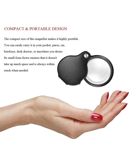 Lupa de Aumento 10X DUMEALAGR Plegable con Funda Negra Lupa de Aumento 10X DUMEALAGR Plegable con Funda Negra