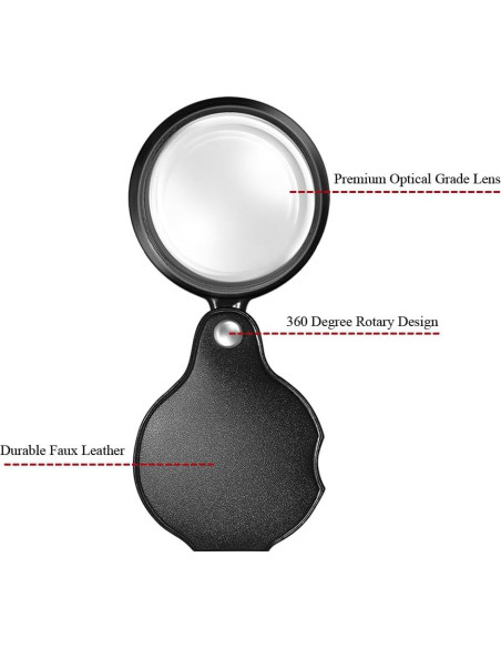 Lupa de Aumento 10X DUMEALAGR Plegable con Funda Negra Lupa de Aumento 10X DUMEALAGR Plegable con Funda Negra