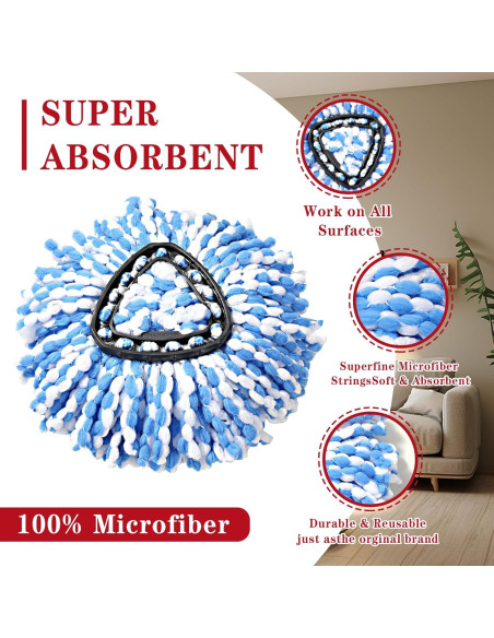 Paquete de 4 recargas de mopa de microfibra Ocedar RinseClean Paquete de 4 recargas de mopa de microfibra Ocedar RinseClean