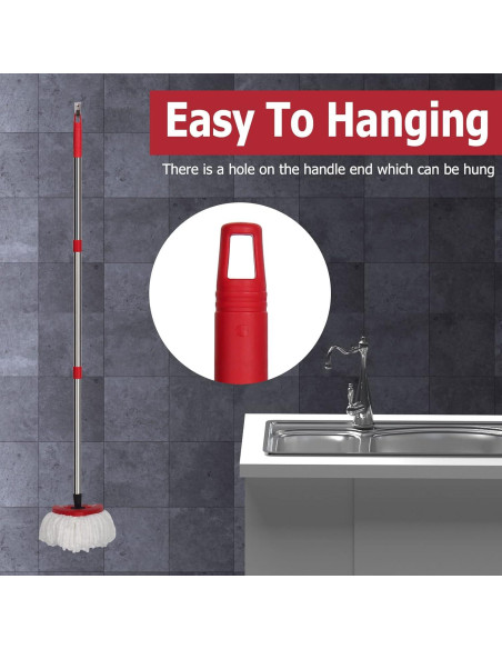 Mango de Repuesto Qulable para Mop Giratorio Ajustable 76-147 cm Mango de Repuesto Qulable para Mop Giratorio Ajustable 76-147 cm