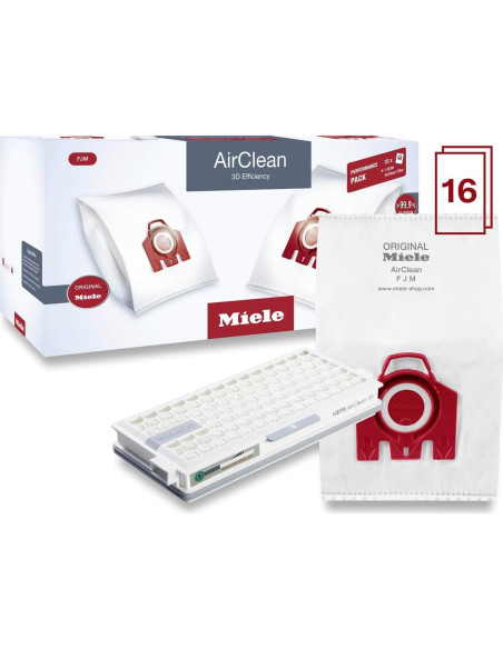 Paquete Miele 16 Bolsas AirClean 3D + Filtro HEPA 10512520 Paquete Miele 16 Bolsas AirClean 3D + Filtro HEPA 10512520