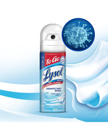Lysol Spray Desinfectante de Viaje Lino Fresco 42g Paquete 5 Lysol Spray Desinfectante de Viaje Lino Fresco 42g Paquete 5