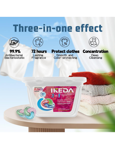 Bolsitas de Detergente para Lavandería Ikeda 30 Unidades Aroma Floral Bolsitas de Detergente para Lavandería Ikeda 30 Unidades Aroma Floral