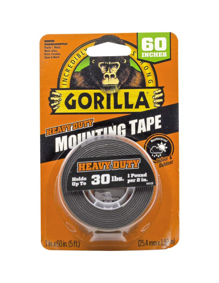 Cinta de Montaje Doble Cara Gorilla 2 Paquetes 2.54 cm x 152.4 cm Cinta de Montaje Doble Cara Gorilla 2 Paquetes 2.54 cm x 152.4 cm