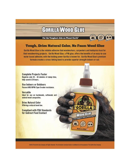 Pegamento para Madera Gorilla 532ml - Paquete de 3 Botellas Pegamento para Madera Gorilla 532ml - Paquete de 3 Botellas