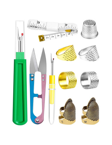 Kit de Dedales FIVEIZERO - 7 Dedales de Metal y Herramientas de Costura