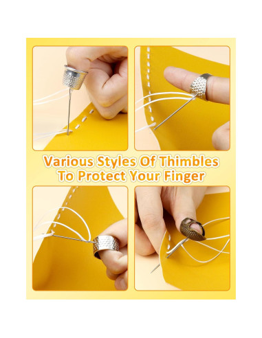 Kit de Dedales FIVEIZERO - 7 Dedales de Metal y Herramientas de Costura