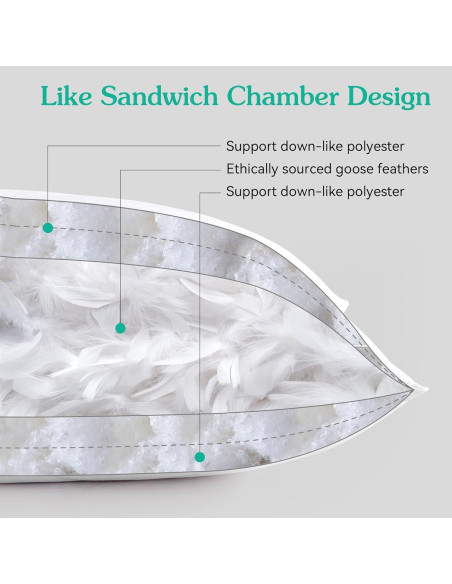 Almohadas de Plumas de Ganso Tres Gansos - Juego de 2 Reina