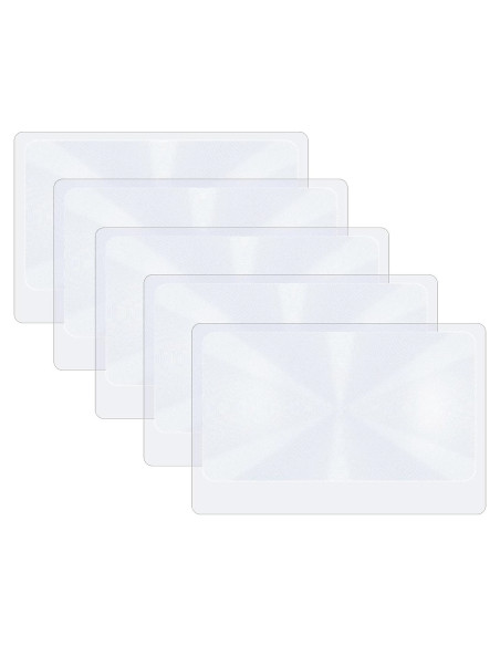 Lupa de Bolsillo Molain 5Pcs Aumento 3X PVC Transparente Lupa de Bolsillo Molain 5Pcs Aumento 3X PVC Transparente
