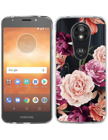 Funda Protectora TPU Motorola Moto E5 Play/Cruise/Go - Flor Púrpura