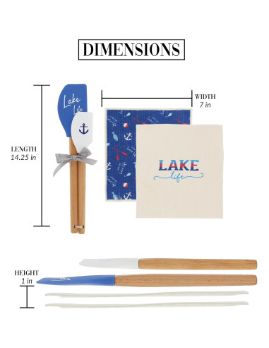 Set de Cocina Pavilion Gift - 2 Toallas y 2 Espátulas Lago