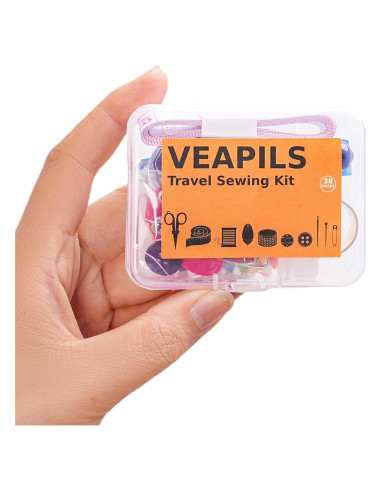 Kit de Costura de Viaje Veapils 38 Piezas Portátil Mini