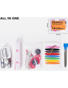 Kit de Costura de Viaje Veapils 38 Piezas Portátil Mini 2