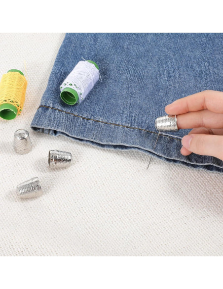 4 Dedales de Metal InnoHHustle para Coser a Mano Plata 4 Dedales de Metal InnoHHustle para Coser a Mano Plata