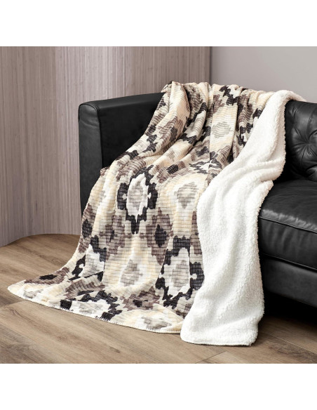 Manta de lanzamiento Northwest Nadira Ikat 127x152 cm Sherpa Manta de lanzamiento Northwest Nadira Ikat 127x152 cm Sherpa