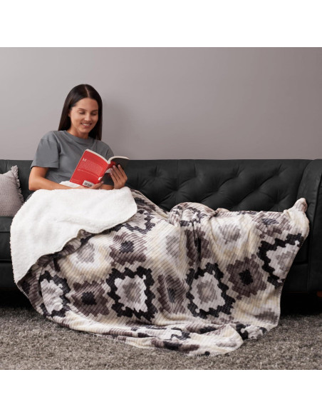 Manta de lanzamiento Northwest Nadira Ikat 127x152 cm Sherpa Manta de lanzamiento Northwest Nadira Ikat 127x152 cm Sherpa