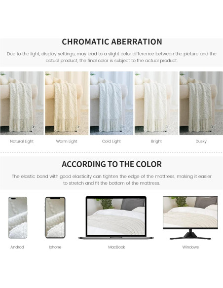 Manta de Lanzar Beige BOURINA 127x152 cm Suave y Decorativa Manta de Lanzar Beige BOURINA 127x152 cm Suave y Decorativa