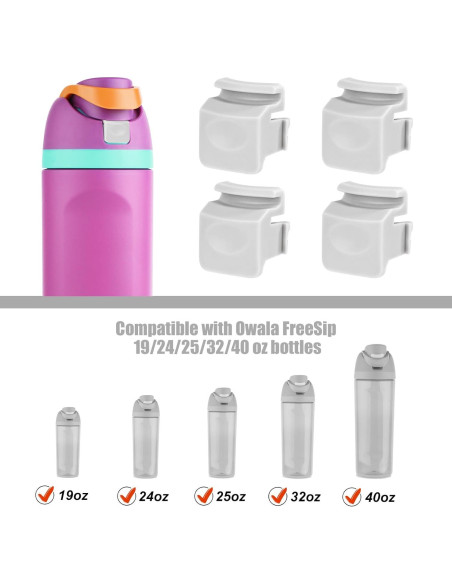 4 Piezas Botones Reemplazo Owala FreeSip 19-40oz Gris 4 Piezas Botones Reemplazo Owala FreeSip 19-40oz Gris
