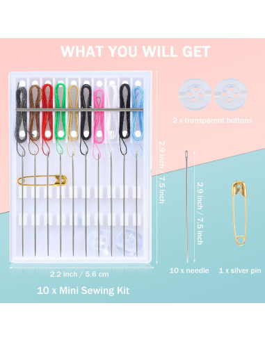 Kit de Costura Rápido MTLEE 14 Cajas 140 Piezas Colores Variados