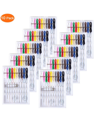 Kit de Costura Rápido SoFire - 10 Cajas con Agujas Pre Enhebradas