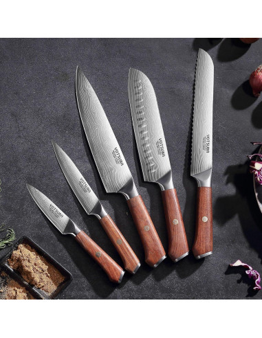 Juego de 5 Cuchillos de Cocina YOTSUBA Acero Inoxidable