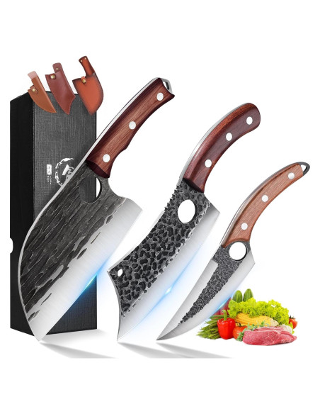 Set de Cuchillos de Cocina ROCOCO 3PCS - Chef, Cleaver, Viking Set de Cuchillos de Cocina ROCOCO 3PCS - Chef, Cleaver, Viking