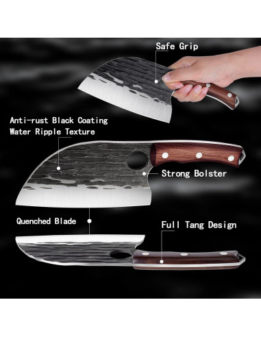 Set de Cuchillos de Cocina ROCOCO 3PCS - Chef, Cleaver, Viking