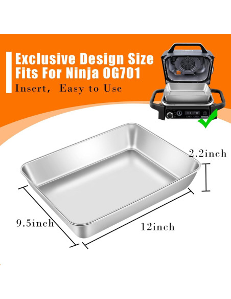 Bandeja para Hornear GRILL FORCE Acero Inoxidable 30.5x22.9 cm Bandeja para Hornear GRILL FORCE Acero Inoxidable 30.5x22.9 cm
