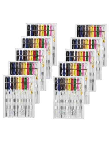 Kit de Costura Rápido ZTEOFO - 10 Cajas con Agujas y Hilos