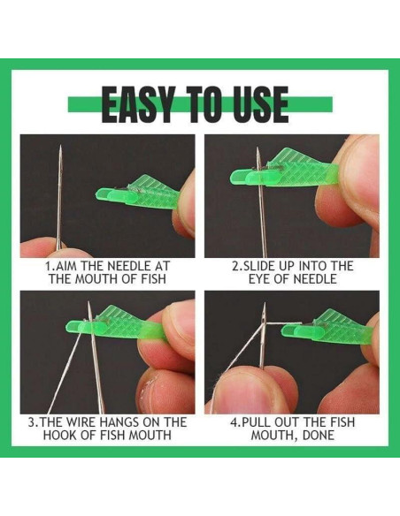 Enhebrador Automático de Agujas WUSAIRX Verde 3 Piezas Enhebrador Automático de Agujas WUSAIRX Verde 3 Piezas