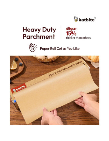 Papel Pergamino Resistente Katbite 38 cm x 64 m Antiadherente