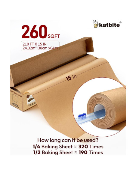 Papel Pergamino Resistente Katbite 38 cm x 64 m Antiadherente Papel Pergamino Resistente Katbite 38 cm x 64 m Antiadherente
