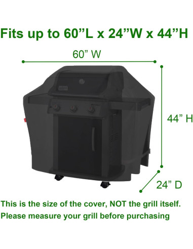 Funda para Parrilla Cover Geny 60" Resistente Impermeable