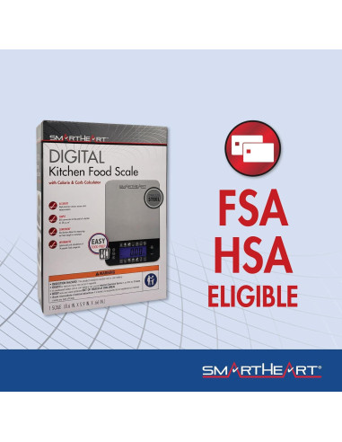 Báscula de Cocina Digital SmartHeart Acero Inoxidable 0.62kg