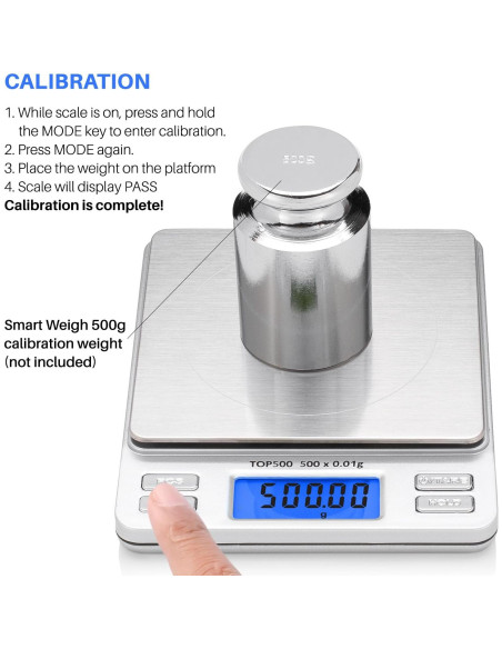 Báscula Digital Pro de Bolsillo Smart Weigh 500g x 0.01g Báscula Digital Pro de Bolsillo Smart Weigh 500g x 0.01g