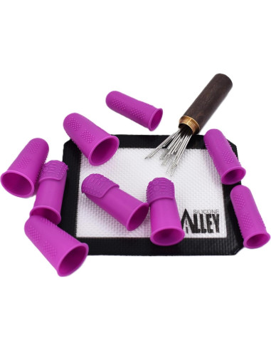 Kit de Dedales y Protectores de Dedos Silicone Alley - 9 Piezas