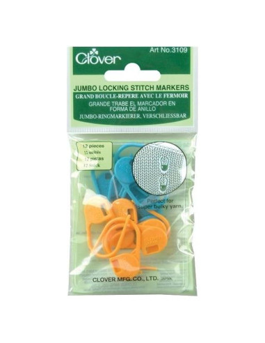 Marcadores de Puntos de Costura Jumbo Clover 3109 - 12 Piezas