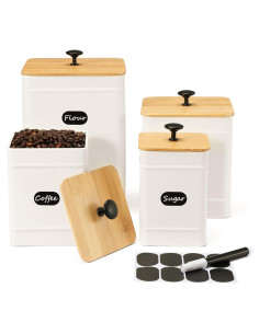 Set de 4 Tarros de Cocina Herméticos PERFNIQUE - Blanco