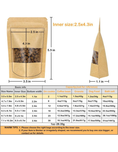 Bolsas de Papel Kraft Reutilizables Blisstime 50 Unidades 8.9x14cm