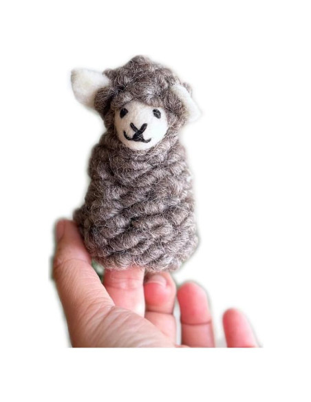 Títere de Dedo de Fieltro Oveja Gris Ganapati Crafts 10 cm Títere de Dedo de Fieltro Oveja Gris Ganapati Crafts 10 cm