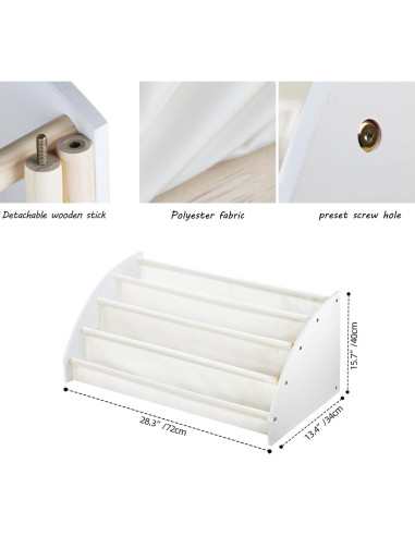 Estante de Libros Montessori BIBELUN 73 cm Blanco para Niños