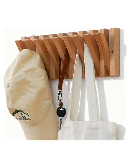 Perchero de pared YaochuForest con 9 ganchos retráctiles 40 cm Perchero de pared YaochuForest con 9 ganchos retráctiles 40 cm
