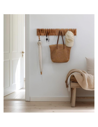 Perchero de pared YaochuForest con 9 ganchos retráctiles 40 cm