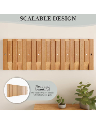 Perchero de pared YaochuForest con 9 ganchos retráctiles 40 cm