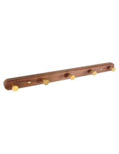 Perchero de Pared SARIHOSY de Madera y Metal 5 Ganchos Rústicos