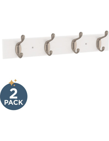 Perchero de Pared Curvo Franklin Brass Blanco 40.64 cm 4 Ganchos