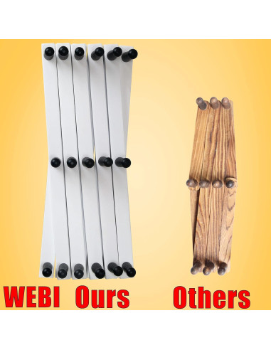 Soporte de Pared WEBI Acordeón 14 Ganchos Madera Negro/Blanco