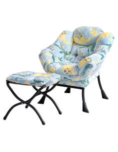Silla Perezosa Infantil Welnow con Otomana Verde Dinosaurio